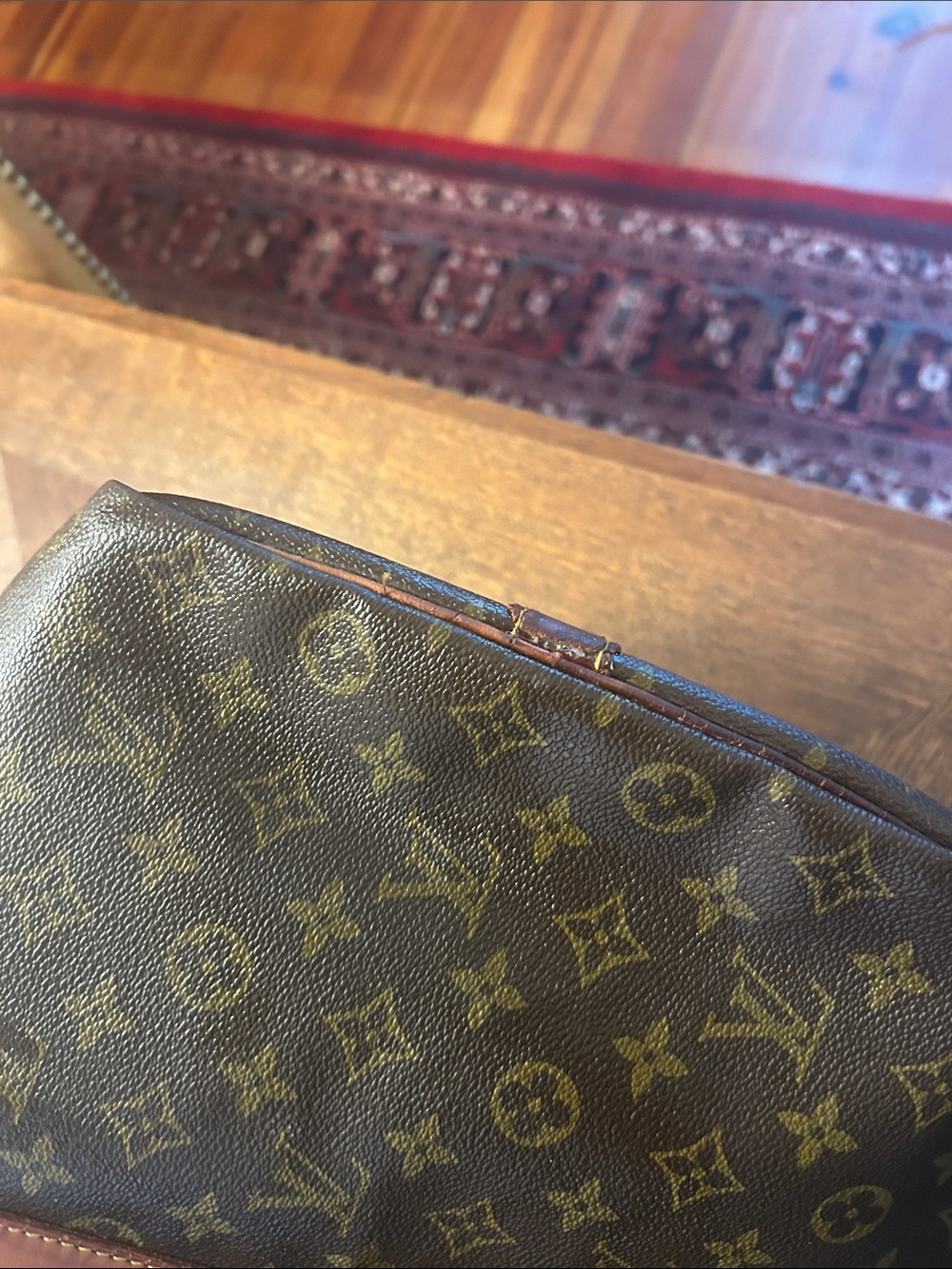 Louis Vuitton Brown Monogram Travel Duffel with Tan/brown trim - Picture 6 of 11
